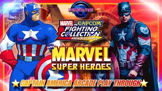 MARVEL VS CAPCOM FIGHTING COLLECTION MARVEL SUPERHEROES CAPTAIN AMERICA ARCADE PLAY THROUGH [upl. by Yeslrahc]