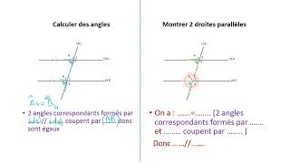 Maths EB7 parallèles et sécantes  calculer des angles [upl. by Danete95]