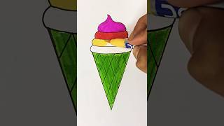 🍦satisfying art ice cream colourful drawingshorts trending [upl. by Cob403]