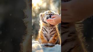 Up Close and Personal with a Baby Tiger tigershortsnaturefunnycute [upl. by Mathilda]