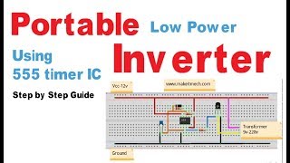 How to make Portable Inverter  Inverter Project Circuit [upl. by Hcir565]