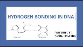 HYDROGEN BONDING IN DNA IN ONE MINUTE DIPOLE DIPOLE FORCES Chemical Bonding [upl. by Ylesara]