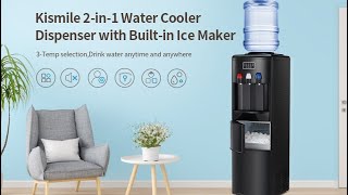 Kismile 2 in 1 Water Cooler Dispenser with Built in Ice Maker Review Great to have in our home [upl. by Tulley]