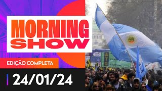 GREVE GERAL CONTRA REFORMAS NA ARGENTINA  MORNING SHOW  24012024 [upl. by Hannasus]