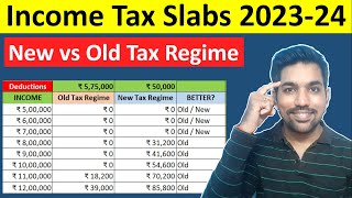 Income Tax Slabs 202324 with Calculations  New vs Old Tax Regime Hindi [upl. by Nyliahs]