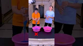 Pouring water challenge so exciting who is the unlucky one FunnyFamily PartyGames [upl. by Ltney]