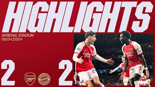 HIGHLIGHTS  Arsenal vs Bayern Munich 22  Saka Gnabry Kane Trossard  Champions League [upl. by Ayatnohs]