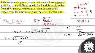 A deuteron and a proton moving with equal kinetic energy enter into to a uniform magnetic field [upl. by Littlejohn]