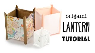 Origami Paper Lantern Tutorial  Japanese Andon Lamp 行灯  Paper Kawaii [upl. by Ardnusal]