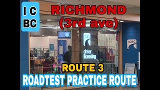 PART 3 ICBC RICHMOND 3rd ave ROAD TEST PRACTICE ROUTE  BC CANADA [upl. by Eceerehs]