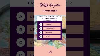 Quizz du jour  francophonie français [upl. by Assed]