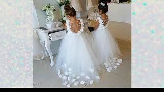 HERMOSOS VESTIDOS BLANCOS PARA NIÑAS [upl. by Biddy]