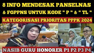 8 INFO MENDESAK PANSELNAS amp FGPPNS UNTUK KODE quot P quot DAN quot TL quot SIAP DI PPPK GURU 2024 [upl. by Mogerly]