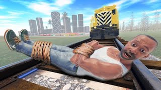 Franklin VS Train in Trap in Indian Bikes Driving 3D [upl. by Adohr]