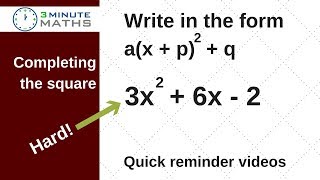 Completing the square show in surd form  higher level [upl. by Haveman]