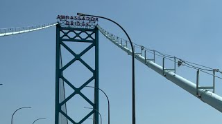 Crossing the Ambassador Bridge from Detroit USA to Windsor Canada [upl. by Bultman580]