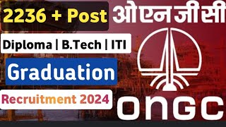 ONGC Recruitment 2024  Diploma  BTech  ITI  Graduation  All Branch Fresher Eligible All India [upl. by Aniteb488]