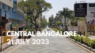 Central Bangalore Karnataka  21 July 2023  Walking Tour 4K [upl. by Latsyrd]