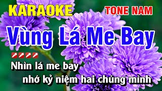 Karaoke Vùng Lá Me Bay Tone Nam Nhạc Sống  Hoàng Luân [upl. by Adnar]