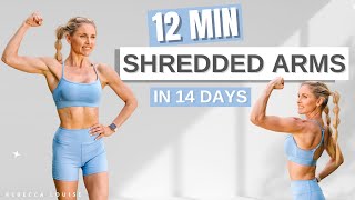 SHREDDED ARMS in 14 Days home workout 12 min Upper Body [upl. by Garnett]