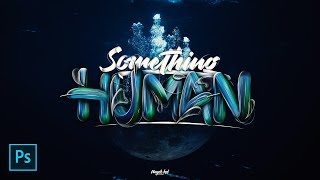 Photoshop 3D text effect  Lettering design [upl. by Akisey505]