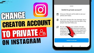 How to Change Creator Account to Private on Instagram  Switch Creator Account to Personal [upl. by Schulein]