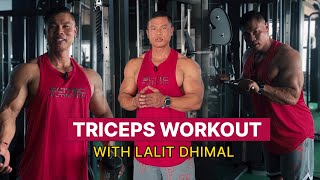 TRICEPS WORKOUT IN BRIEF  LALIT DIMAL  Lalitdhimal triceps tricepsworkout [upl. by Dorcas415]