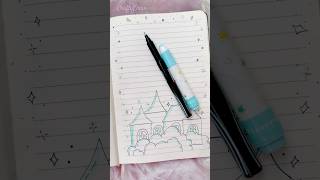 Beautiful cover page idea for school projects and journals 🩷🩵🤍Border designshorts youtubeshorts [upl. by Analahs]