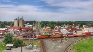 Train Meet at the Deshler Diamond Drone Video [upl. by Pietra]