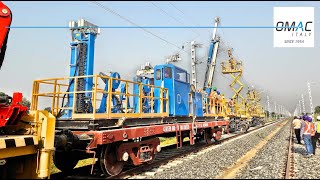 Railway catenary stringing line project in India with Omac system [upl. by Trammel471]