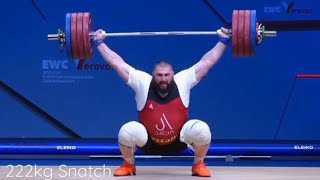 LASHA TALAKHADZE  2023 EUROPEAN WEIGHTLIFTING CHAMPIONSHIP ALL ATTEMPTED 222252 [upl. by Kreager]