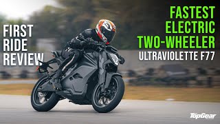 Ultraviolette F77  Fastest Electric TwoWheeler  First Ride Review [upl. by Rapsag]