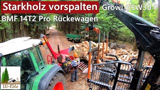 Starkholz vorspalten  Growi GSW30 F ZW3P Turbo amp BMF 14T2 Pro Rückewagen [upl. by Laleb]