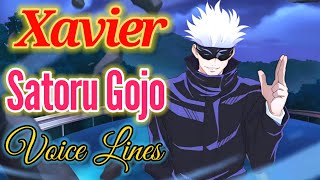 Xavier Satoru Gojo  Jujustu Kaisen skin voice lines and quotes  dialogues Mobile Legends [upl. by Eniamret]