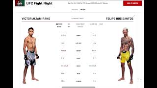 Victor Altamirano vs Felipe dos Santos Prediction ufcmexico [upl. by Ecienal]