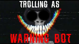 Ghost trolling as WARNING BOT in gorilla tag Insane reactions [upl. by Anauqcaj17]