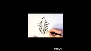 Easy Ghost Halloween drawing for Kids and Beginners Step by Step kidsdrawing drawingforbeginners [upl. by Prima]