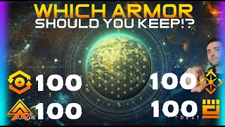 Destiny 2  QUADRUPLE 100 STATS amp ARMOR EXPLAINED  WHICH ARMOR TO KEEP Numbers for Quadruple 100s [upl. by Kenelm365]