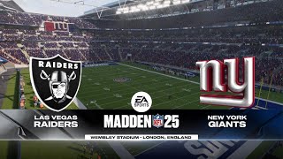 Madden NFL 25 Las Vegas Raiders vs New York Giants Wembley Stadium London madden25 ps5share [upl. by Silvers]