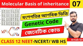 Molecular Basis of Inheritance 07  Genetic Codeজেনেটিক কোড  in Bengali  Class 12th NEET Biology [upl. by Anilahs]