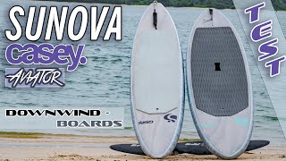 SUNOVA Casey Aviator Downwind ProneSup amp Elite Light Wind Wing Foiling Review [upl. by Ahsiekram564]