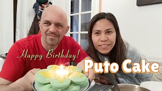 Puto cake for his birthday  Quick and simple celebrations  Filipino delicacies  Greek amp Filipina [upl. by Cavuoto]