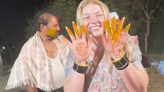 My 1st traditional Maharastrian Haldi Ceremony in the Village 😍 [upl. by Ahsinelg]