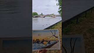 Kew Bridge London watercolor aquarela landscapepainting [upl. by Airdnax560]