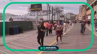 Atlantic City beachgoers enjoy last day of holiday weekend [upl. by Job]