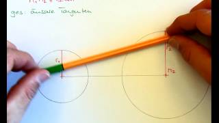 Tutorial äussere Tangenten an zwei Kreise legen [upl. by Hendrix283]