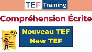 TEF Compréhension écrite Nouveau TEFNEW TEF [upl. by Ardnuaed293]