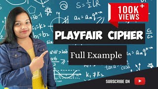 Playfair cipher example in Hindi  Playfair cipher encryption and decryption example  Cryptography [upl. by Renat776]