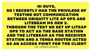 Setting up a base and receiver station using Ubiquity Lite Ap GPS and LITEBEAM M5 GEN 2 [upl. by Genaro112]