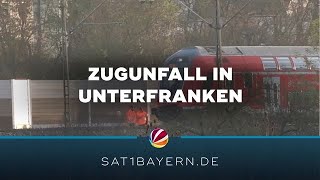 Unfall in Unterfranken Zug mit Bagger zusammengestoßen [upl. by Daj]